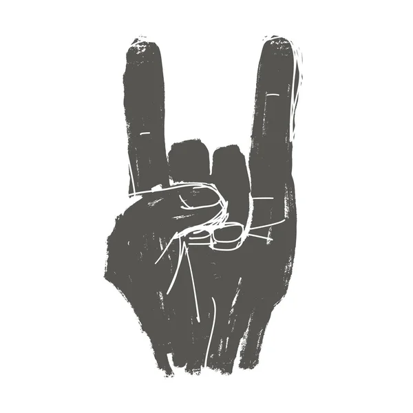 Grunge "rock on" gesture — Stock Vector