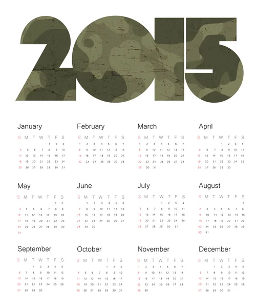 Färgglad kalender 2015 — Stock vektor