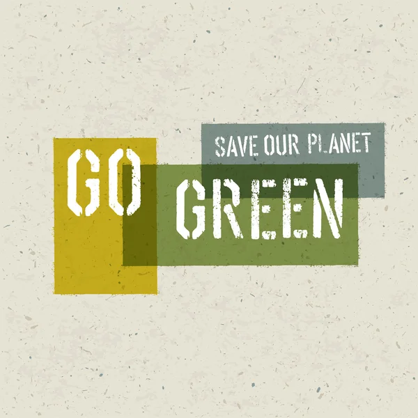 Poster Go Green Concept — Vettoriale Stock