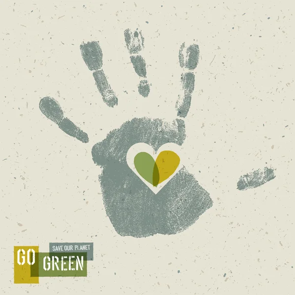 Poster Go Green Concept — Vettoriale Stock