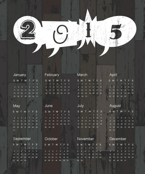 Calendario 2015 — Vector de stock