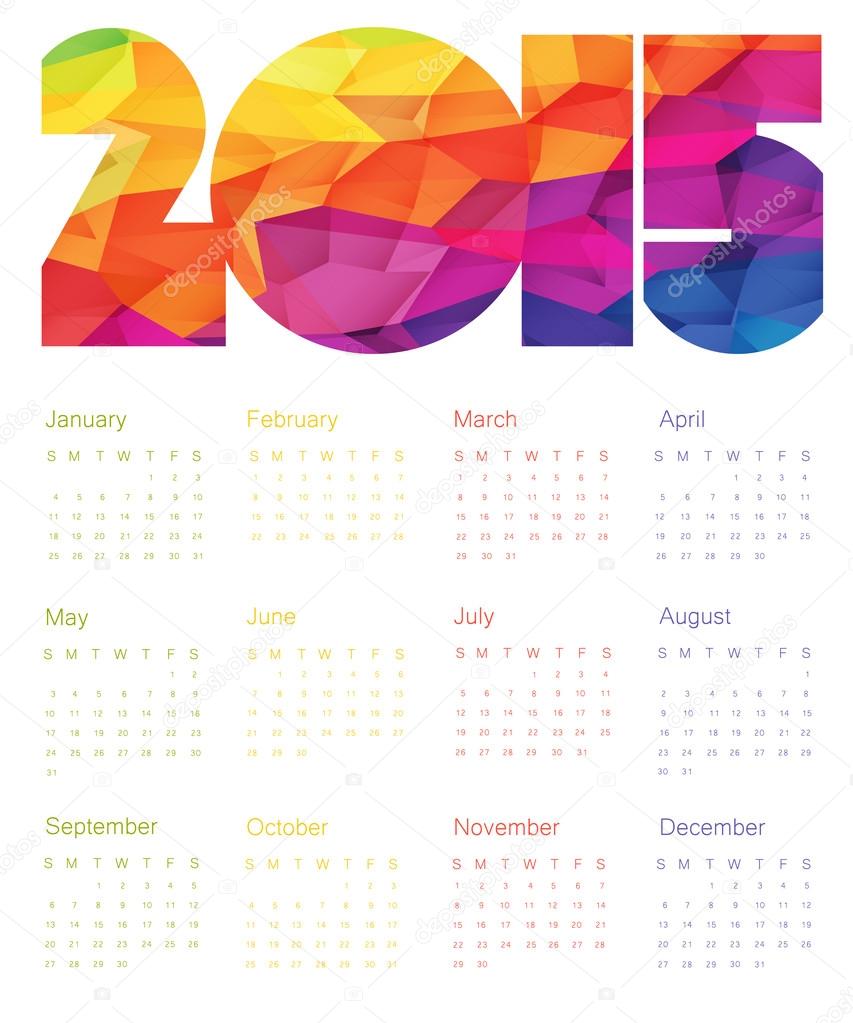 Colorful Calendar 2015 Design