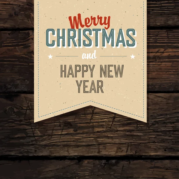 Feliz Navidad Vintage Tag — Vector de stock