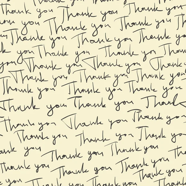 Handgetekende "Thank you" naadloze patroon. — Stockvector