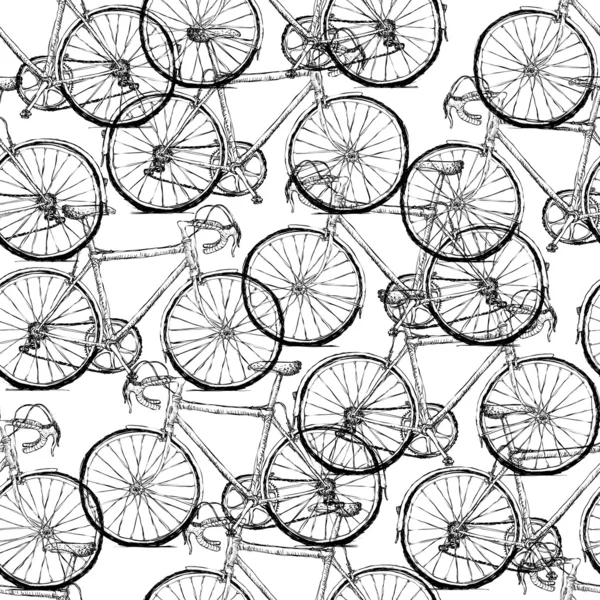 Bicicletas. Patrón sin costura — Vector de stock