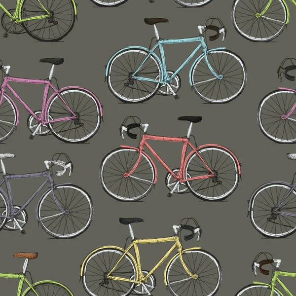 Fietsen naadloos patroon — Stockvector