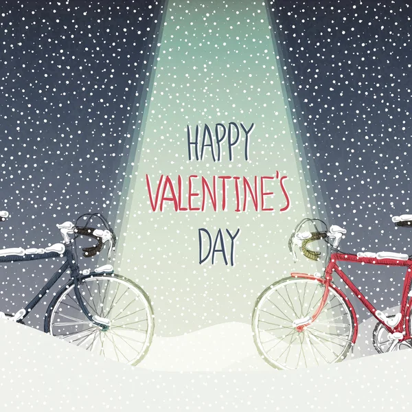 Carte de Saint Valentin avec Vélos — Image vectorielle