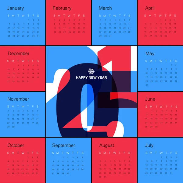 新的一年的日历 — 图库矢量图片
