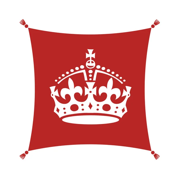 Símbolo de corona en el cojín — Vector de stock
