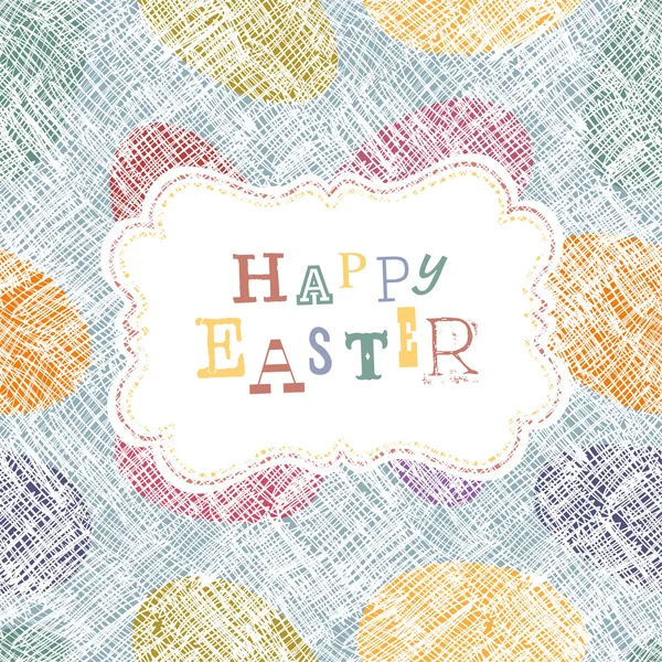 Easter Card with Hand Drawn Eggs — Stock Vector
