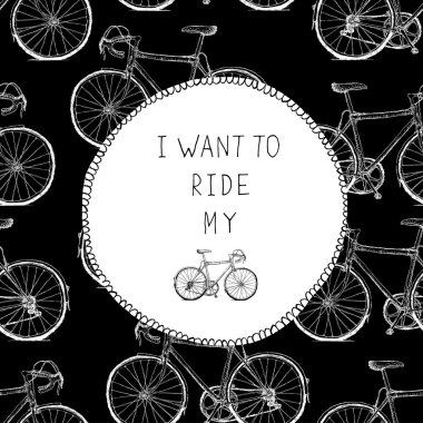 Bisiklet el çekilmiş kartı.