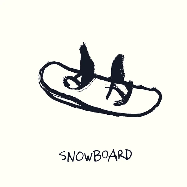 スノーボード手描きイラスト — ストックベクタ