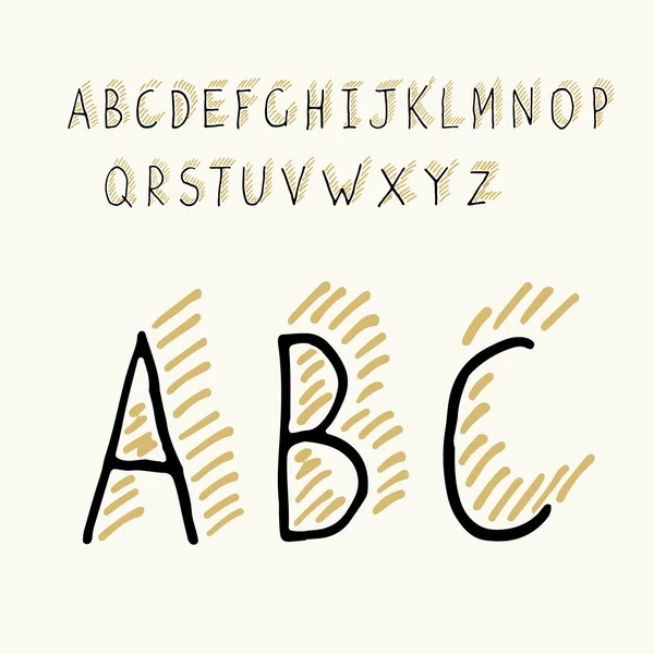 Alphabet Ombragé Hipster — Image vectorielle