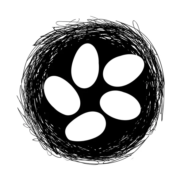 Oeufs de Pâques dans le nid — Image vectorielle