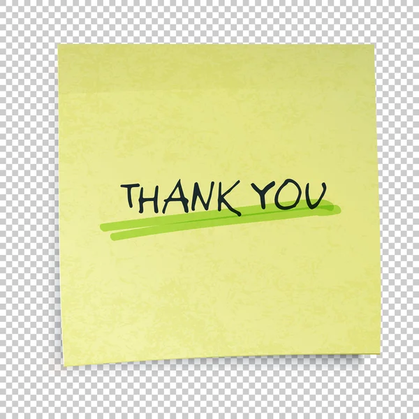 Sticky note with Thank You — Stock Vector