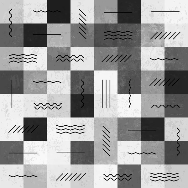 복고풍 흑백 빈티지 원활한 패턴 — 스톡 벡터