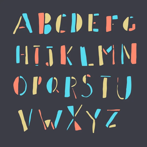 Bunte Doodles Alphabet — Stockvektor