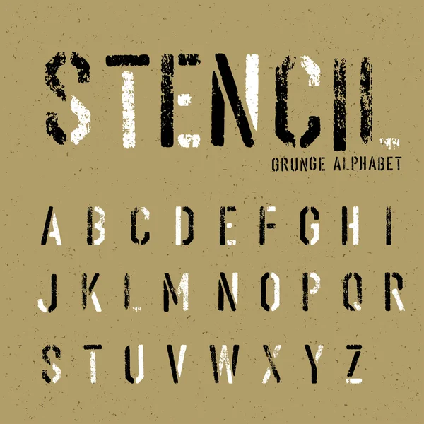 Grunge stencil alphabet — Stock Vector