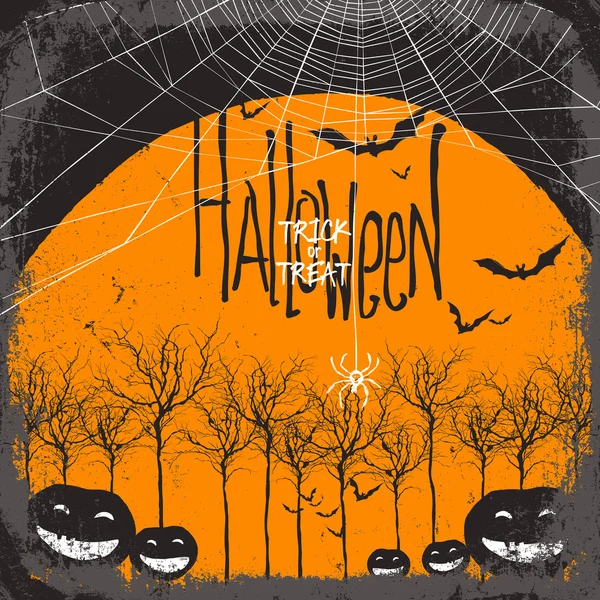 Halloween achtergrond met droge bomen — Stockvector