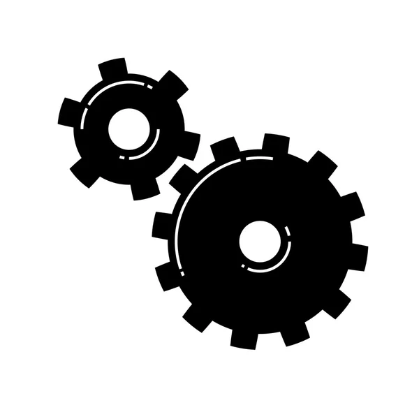 Чорний gears значок — стоковий вектор