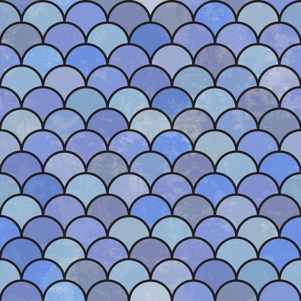 Bleu asiatique poisson échelle motif rétro . — Image vectorielle