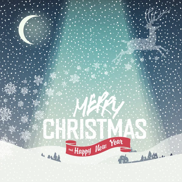 Merry Christmas Card. — Stock Vector