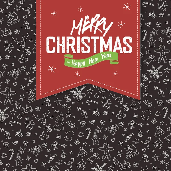Merry Christmas Greeting Card. — Stock Vector