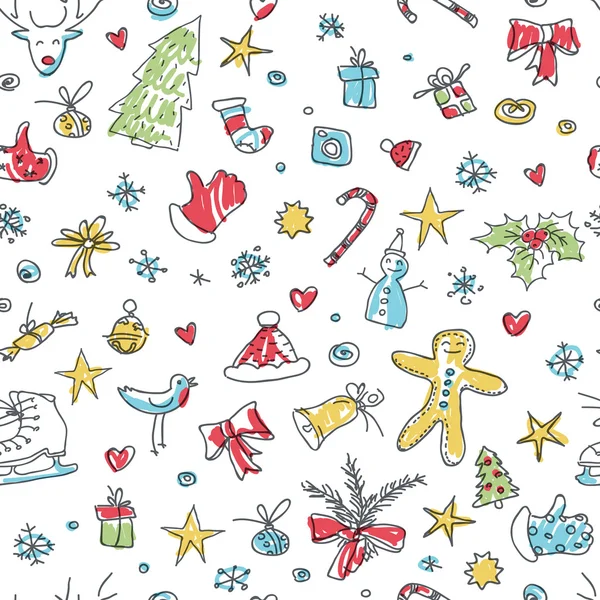Merry Christmas Seamless Pattern. — Stock Vector