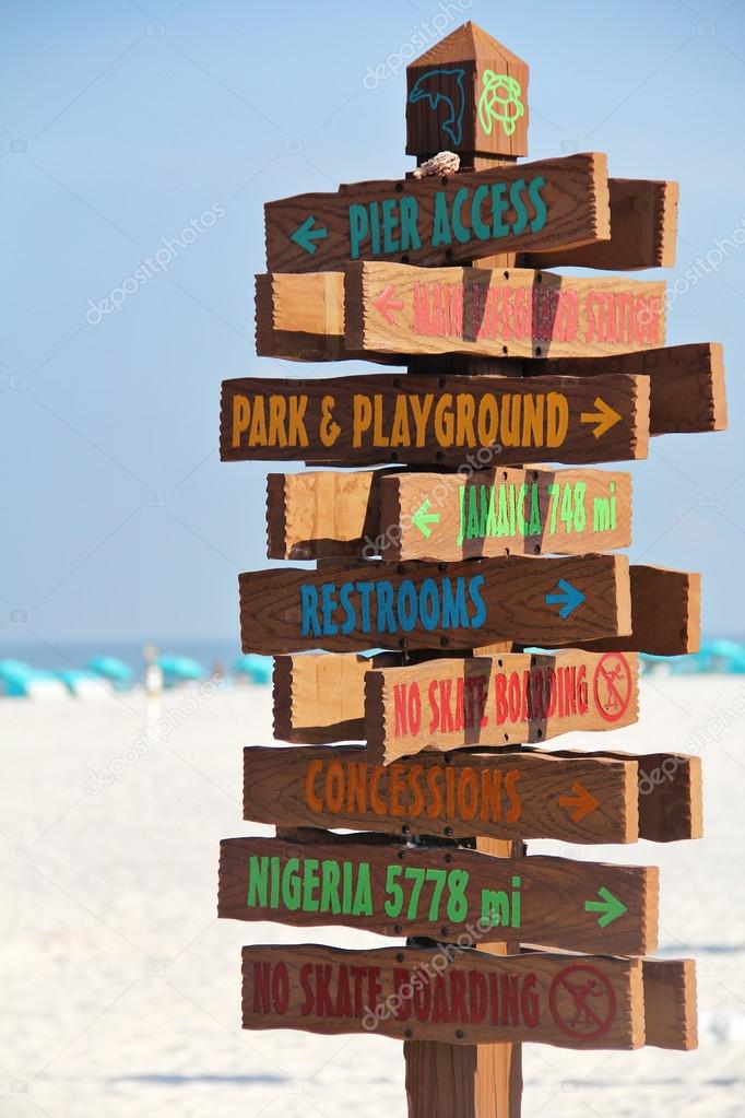 Beach Sign Directions