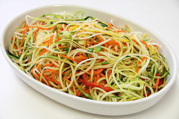 Vegetable noodles in a bowl