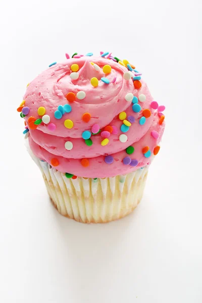 Cupcake with pink frosting — Stock Photo, Image