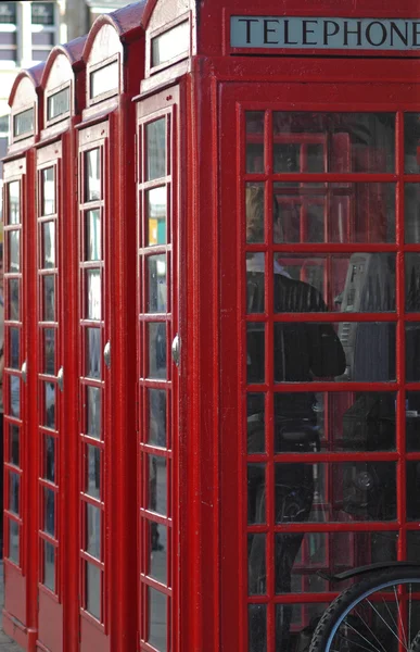 İngiliz telefon kutuları — Stok fotoğraf