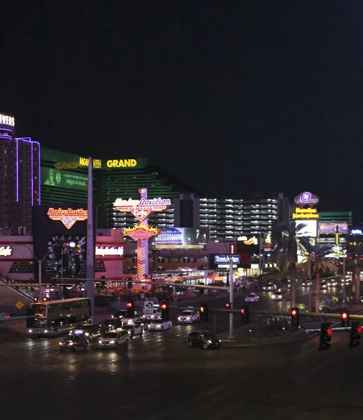 Las Vegas Boulevard v noci — Stock fotografie