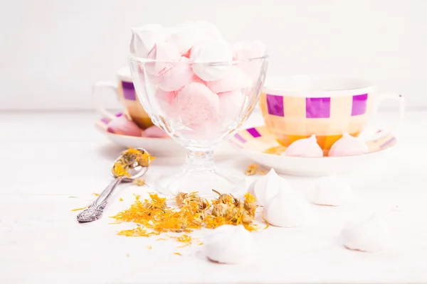 Chá com merengue — Fotografia de Stock