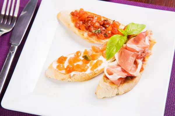 Algo de bruscchetta fresco — Foto de Stock