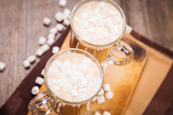 Kaffe med marshmallow — Stockfoto