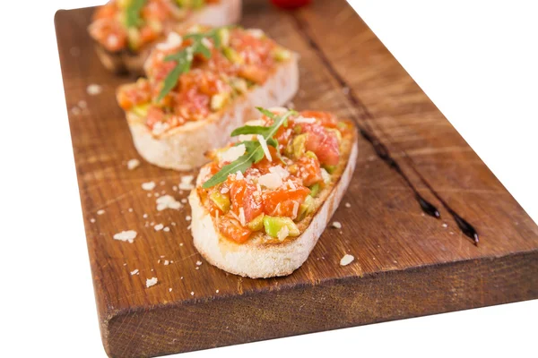 Bruschetta med röd fisk — Stockfoto