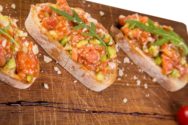 Bruschetta piros hal — Stock Fotó