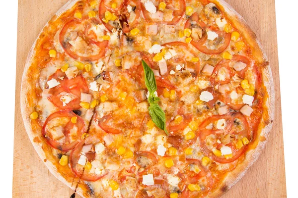 Pizza isolated on white — Stock Photo, Image