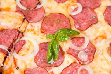 Pizza beyazda izole.