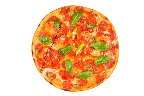 Pizza isolated on white — Stock Photo, Image