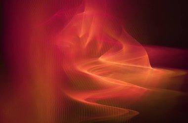 fraktal renkli soyut yuvarlak eğriler ve siyah arkaplan üzerindeki çizgiler