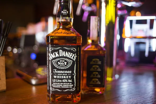 Kijev Ukrajna Október 2020 Fénykép Egy Üveg Jack Danielsről Legkelendőbb Stock Fotó