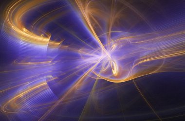 fraktal renkli soyut yuvarlak eğriler ve siyah arkaplan üzerindeki çizgiler