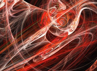 fraktal renkli soyut yuvarlak eğriler ve siyah arkaplan üzerindeki çizgiler