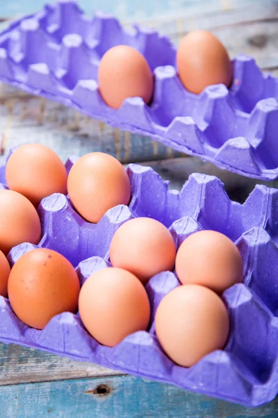 Eggs in container — Stock Photo, Image