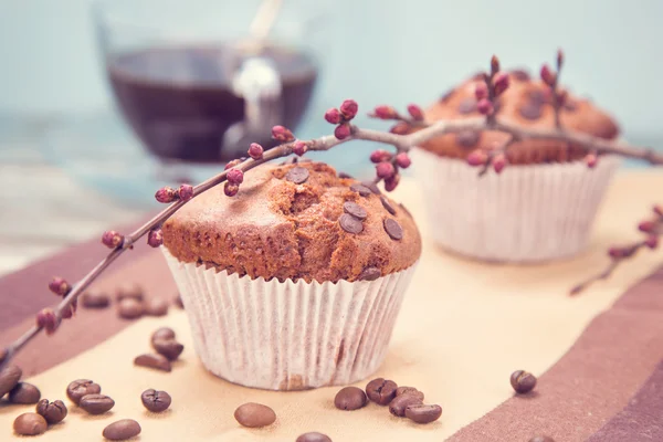 Muffin met branch — Stockfoto