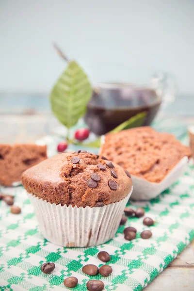 Kaffe med muffin — Stockfoto