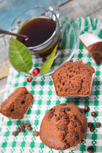 Kaffee mit Muffin — Stockfoto