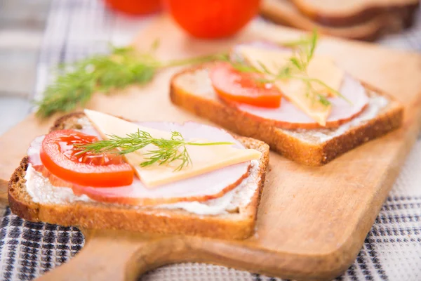 Sandwich with ham — Stock Photo, Image